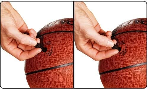 basketball with built-in pump