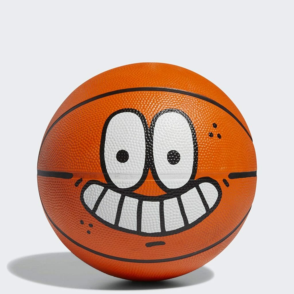 a colored rubber basketball